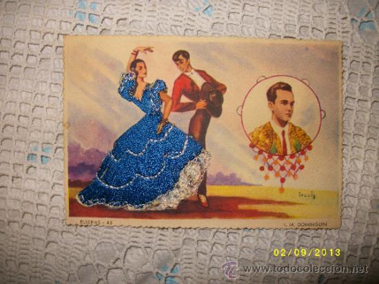 Postales: TORERO LUIS MIGUEL DOMINGUIN- POSTAL CON HILO - Foto 1