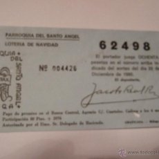 Postales: PARTICIPACION LOTERIA - NAVIDAD - PARROQUIA SANTO ANGEL - 1980
