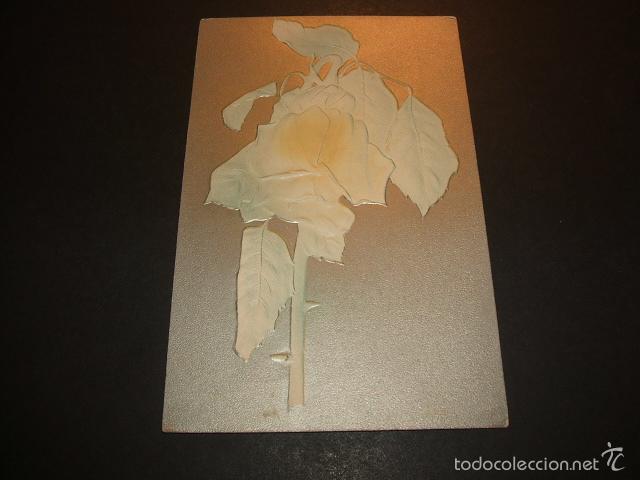 Postales: ROSA EN RELIEVE POSTAL HACIA 1910 - Foto 1