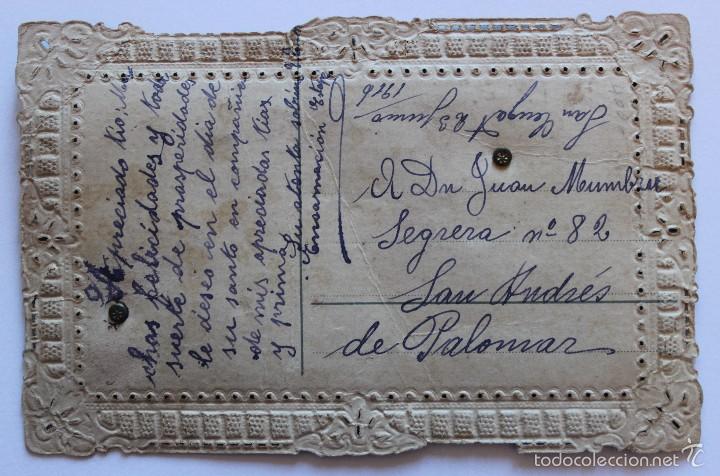Postales: PRECIOSA POSTAL TROQUELADA CELULOIDE 1916 - Foto 5
