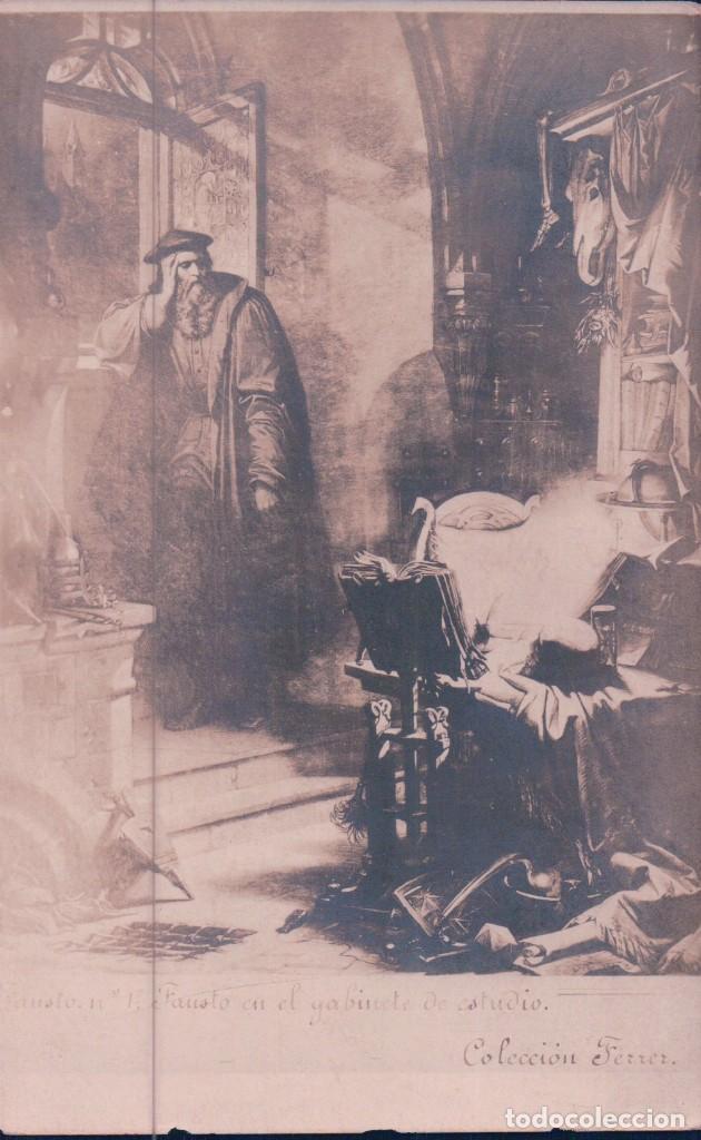 Postcards: POSTAL ANTIGU DE FAUSTO EN EL GABINETE DE ESTUDIO. COLECCION FERRER