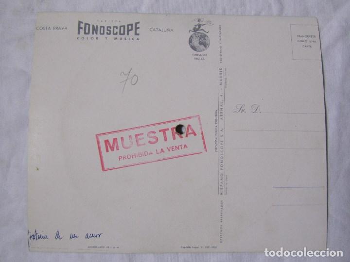 Postales: Tarjeta postal de la Costa brava con disco - Foto 2