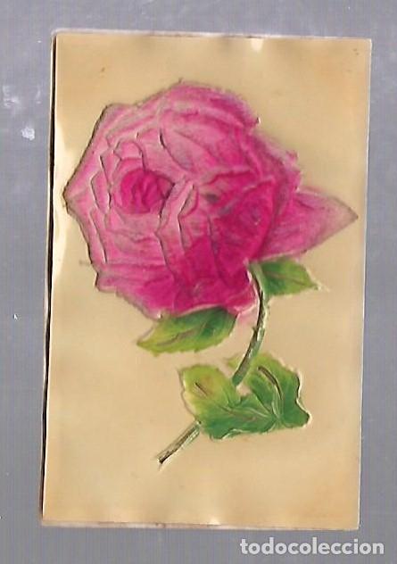 Postales: TARJETA POSTAL TROQUELADA. ROSA - Foto 1