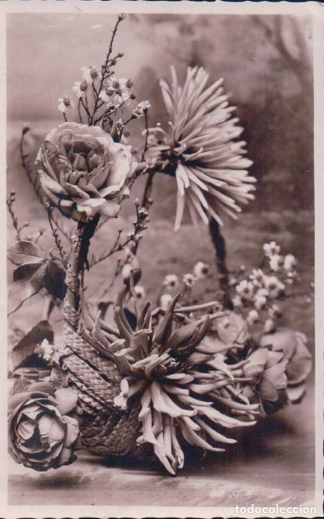 Postkarten: POSTAL FOTOGRAFICA DE UNA CESTA CON FLORES -  SERIE 201