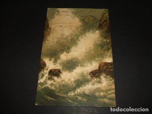 Postales: TEMPORAL EN LA COSTA POSTAL 1911 - Foto 1