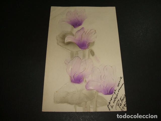 Postales: FLORES EN RELIEVE POSTAL 1905 - Foto 1