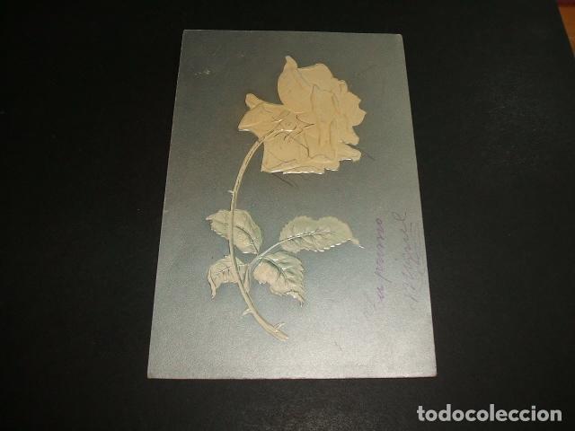 Postales: POSTAL ROSA EN RELIEVE 1905 - Foto 1