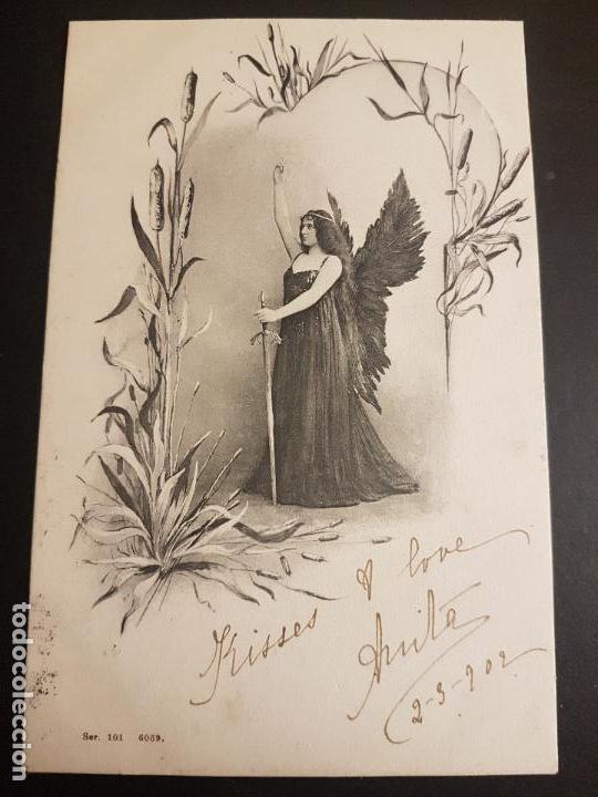 Postales: ANGEL CON ESPADA POSTAL 1902 - Foto 1