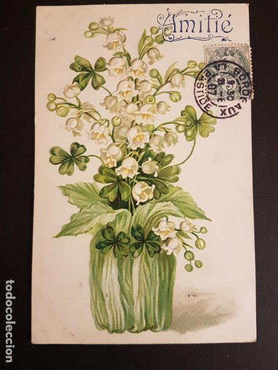 Postales: POSTAL EN RELIEVE FLORES - Foto 1