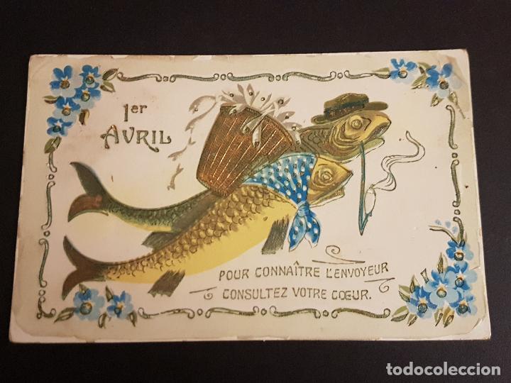 Postales: POSTAL EN RELIEVE PECES - Foto 1