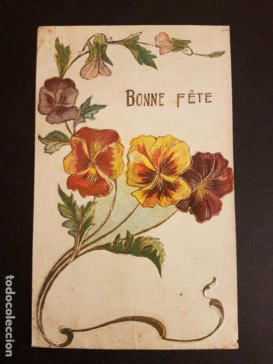 Postales: POSTAL EN RELIEVE FLORES - Foto 1