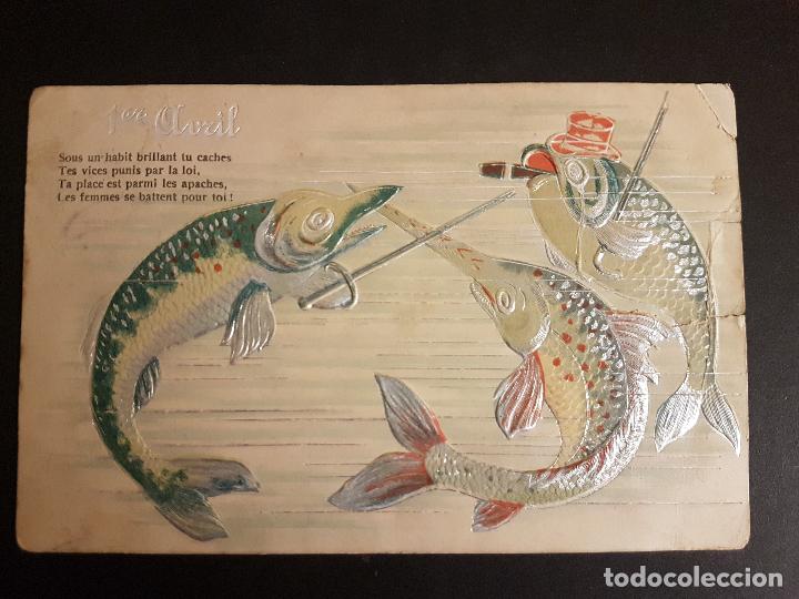 Postales: POSTAL EN RELIEVE PECES - Foto 1