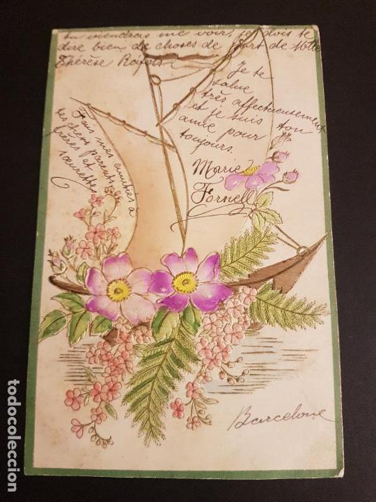 Postales: POSTAL EN RELIEVE FLORES - Foto 1