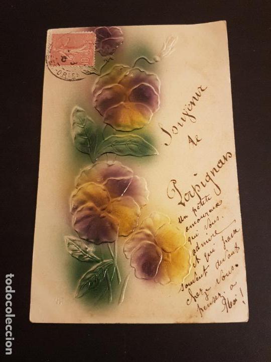 Postales: POSTAL EN RELIEVE FLORES - Foto 1