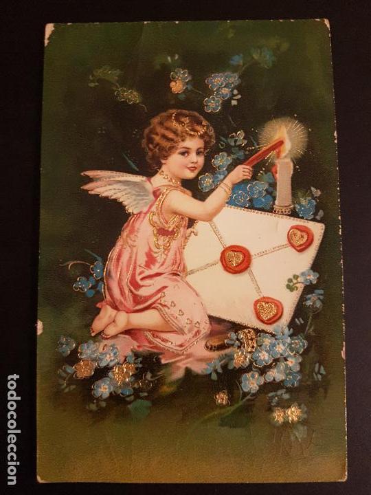 Postales: ANGEL CON CARTA POSTAL - Foto 1