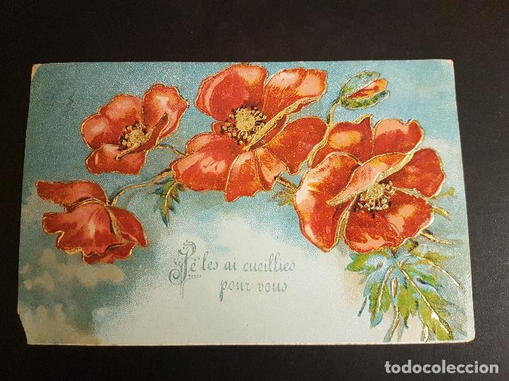 Postales: POSTAL EN RELIEVE FLORES - Foto 1