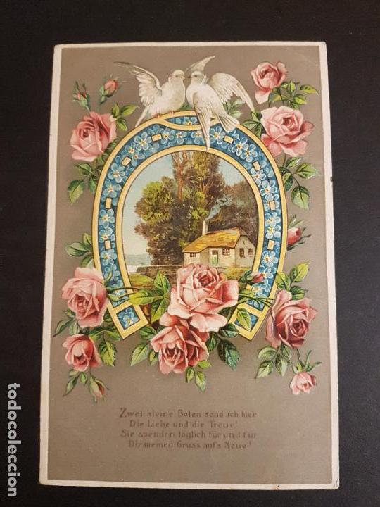 Postales: POSTAL EN RELIEVE FLORES - Foto 1