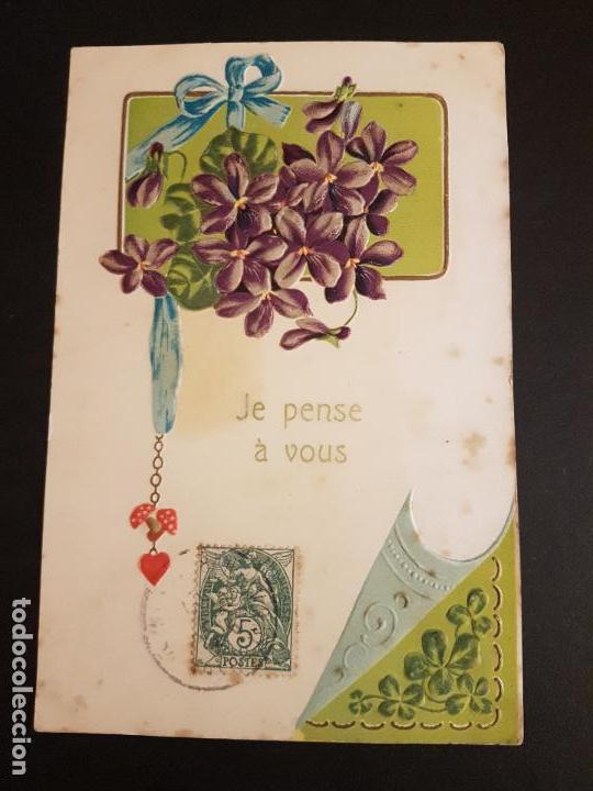 Postales: POSTAL EN RELIEVE FLORES - Foto 1