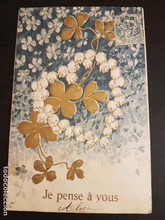 Postales: POSTAL EN RELIEVE FLORES - Foto 1