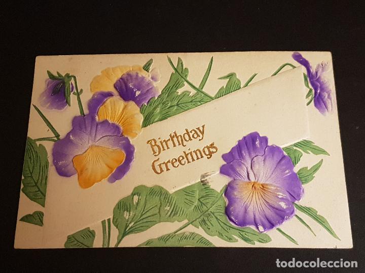 Postales: POSTAL EN RELIEVE FLORES - Foto 1
