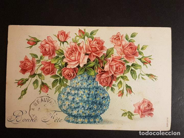 Postales: POSTAL EN RELIEVE FLORES - Foto 1