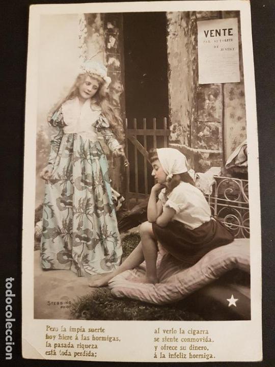 Postales: LA CIGARRA Y LA HORMIGA FABULA POSTAL - Foto 1