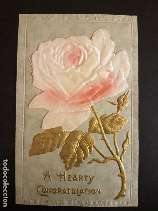 Postales: POSTAL EN RELIEVE FLORES - Foto 1