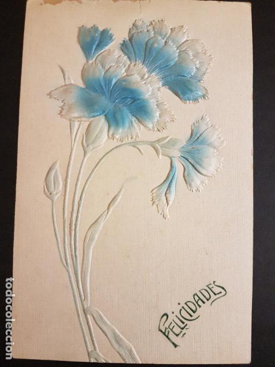 Postales: POSTAL EN RELIEVE FLORES - Foto 1