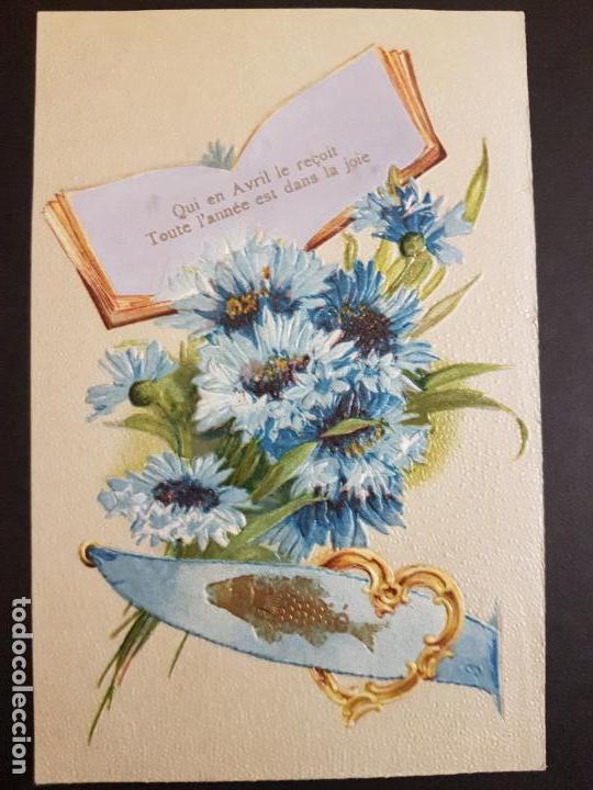 Postales: POSTAL EN RELIEVE FLORES - Foto 1
