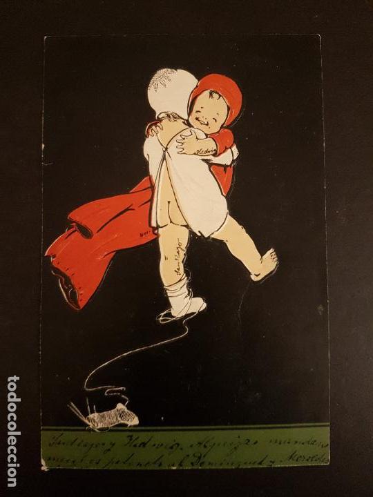 Postales: POSTAL EN RELIEVE BEBES JUGANDO - Foto 1