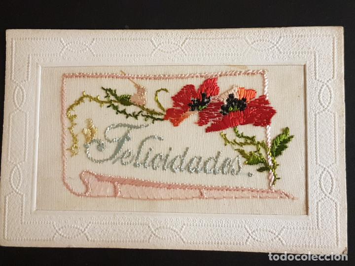 Postales: POSTAL BORDADA FLORES - Foto 1
