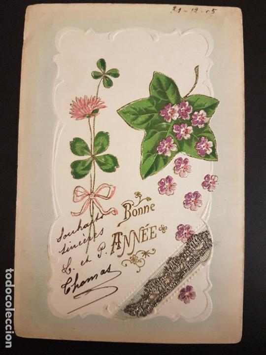 Postales: POSTAL EN RELIEVE FLORES - Foto 1