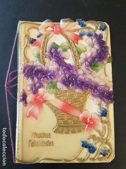 Postales: POSTAL RELIEVE CELULOIDE FLORES - Foto 1