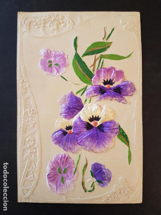 Postales: POSTAL RELIEVE FLORES - Foto 1