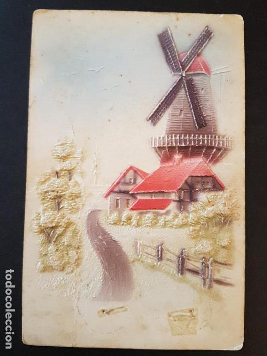 Postales: POSTAL RELIEVE MOLINO DE VIENTO - Foto 1