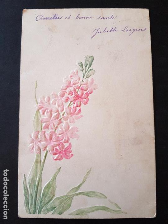 Postales: POSTAL EN RELIEVE FLORES - Foto 1