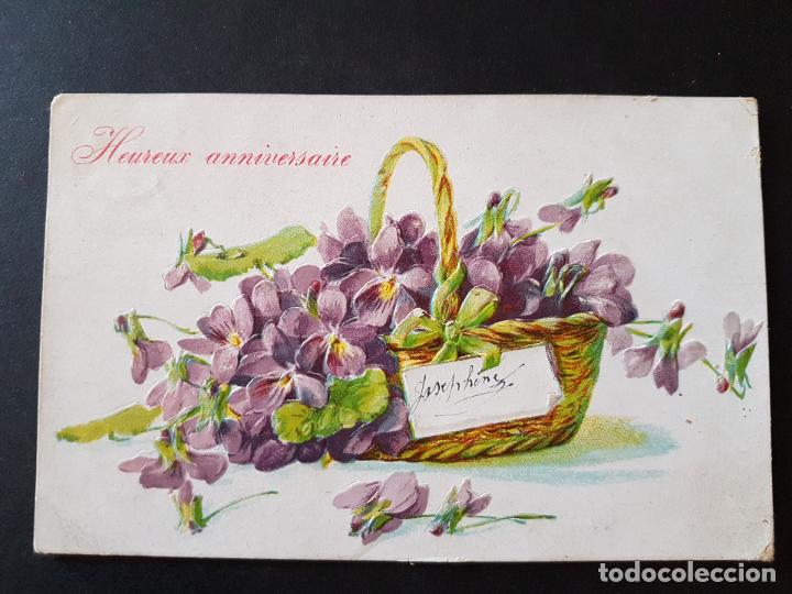 Postales: POSTAL CESTO DE FLORES - Foto 1