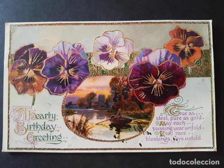Postales: POSTAL EN RELIEVE FLORES - Foto 1
