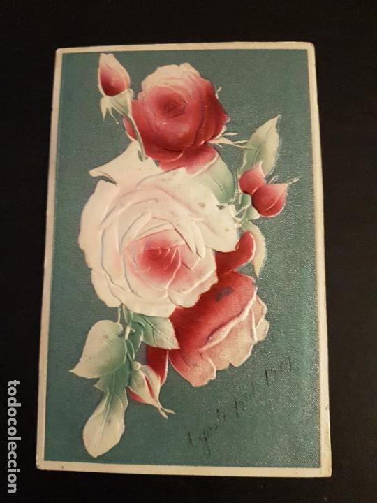 Postales: POSTAL EN RELIEVE ROSAS - Foto 1
