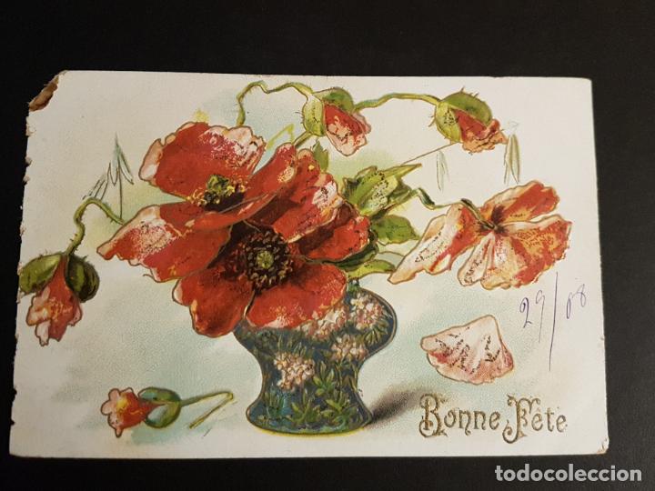 Postales: POSTAL EN RELIEVE FLORES - Foto 1