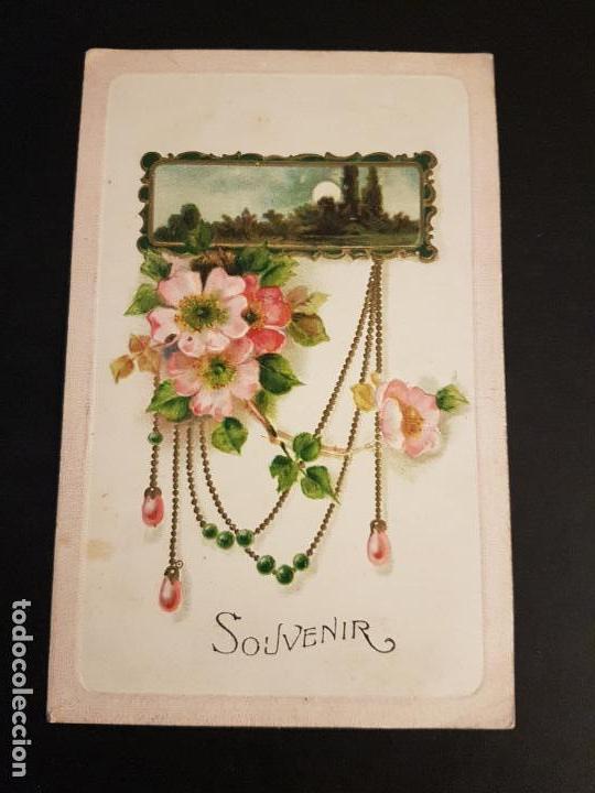 Postales: POSTAL EN RELIEVE FLORES - Foto 1