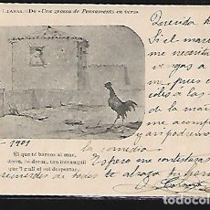 Postales: POSTAL ALBERT LLANAS * DE UNA GROSSA DE PENSAMENTS EN VERS * DIB. MODEST URGELL 1901. Lote 145304814