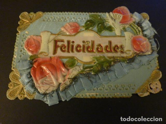 Postales: FELICITACION CELULOIDE Y LAZO POSTAL - Foto 1