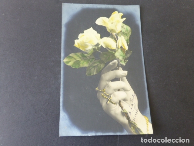 Postales: MANO CON ROSAS POSTAL - Foto 1