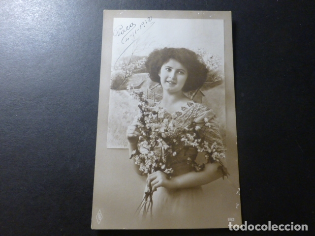 Postales: MUJER CON FLORES POSTAL - Foto 1