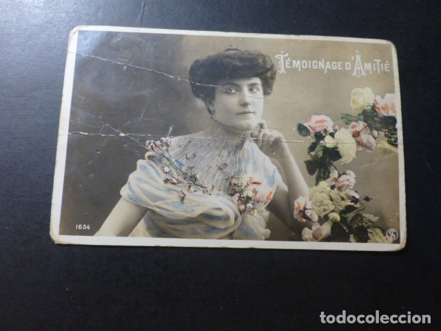 Postales: MUJER CON FLORES POSTAL - Foto 1