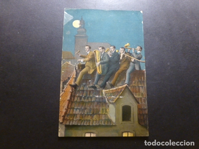 Postales: MUSICOS EN TEJADO POSTAL - Foto 1