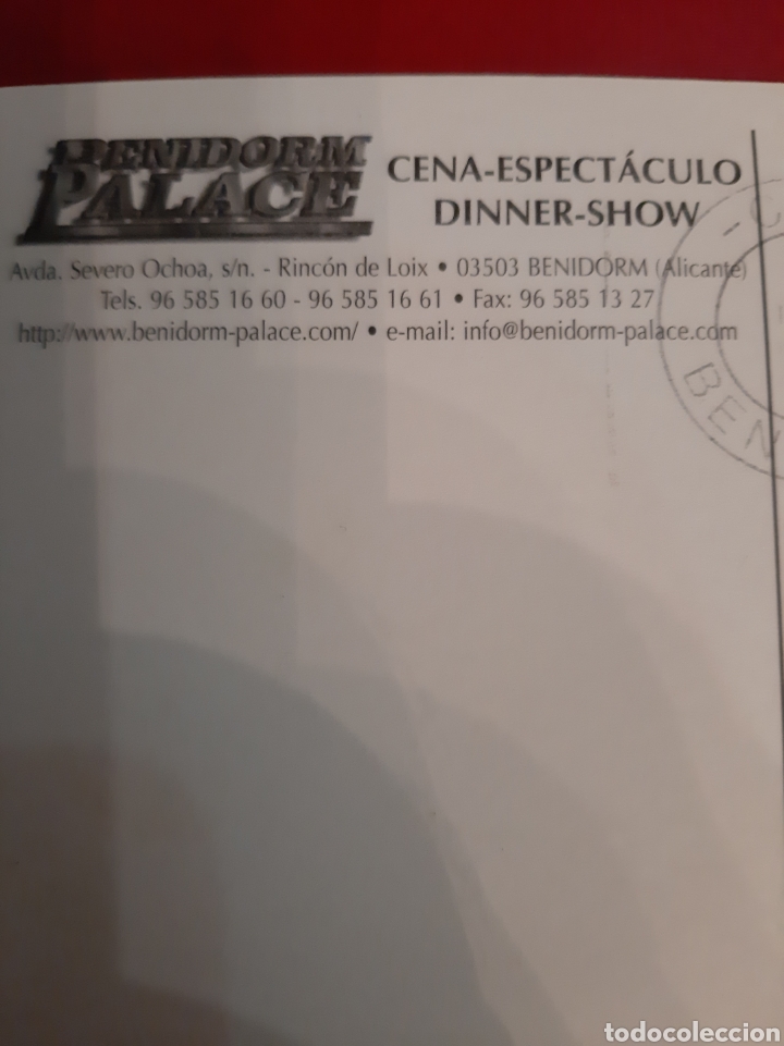 Postales: Benidorm Pakace Cena espect&aacute;culo Dinner Show Postal - Foto 2