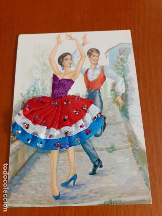 Postales: Antigua postal bordada - Foto 1