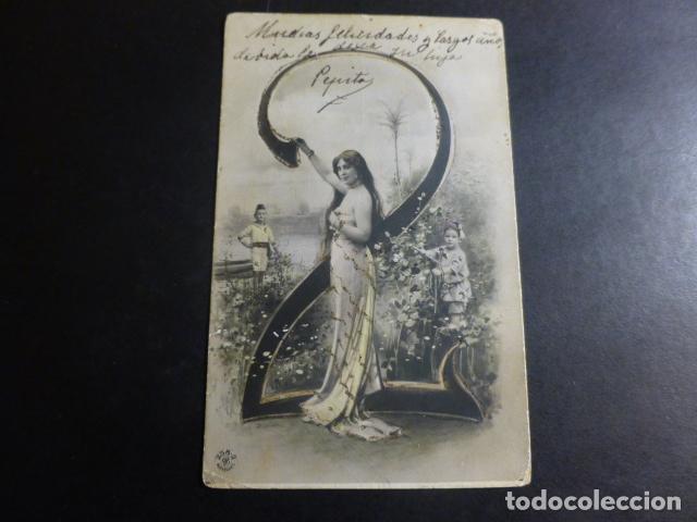 Postales: NUMERO 2 Y MUJER POSTAL - Foto 1